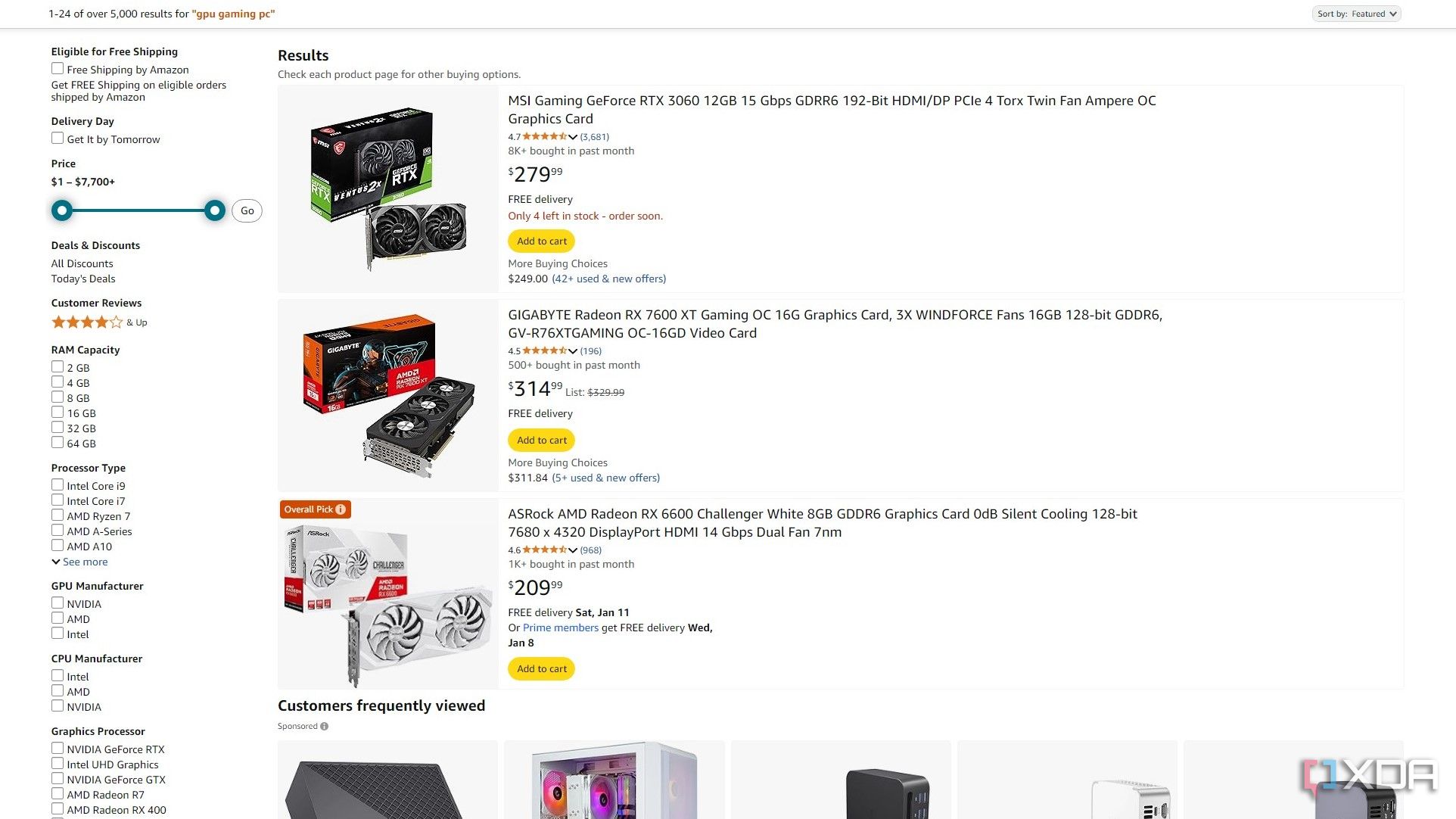 Amazon's Overall Picks for gaming PCs